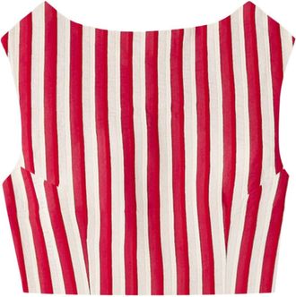 D'Estrëe Paris Richard striped crop top - women - Cotton/Polyester - M - Red