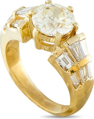 Luxury Bazaar 18K Yellow Gold 3.16ct Diamond Ring MF23-072826