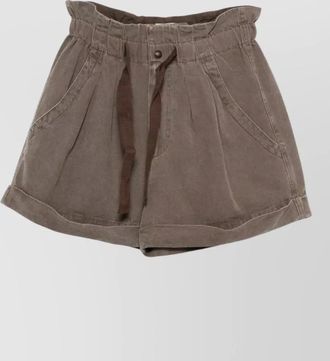 Isabel Marant canvas shorts paperbag waist belt