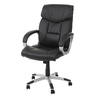 Hhg Hhg - Nunca Usado] Silla De Oficina 052, Silla Giratoria De Direcci&oacute;n, Polipiel, Negro