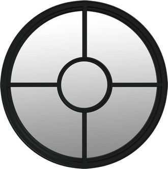 vidaXL Vidaxl - Espejo de hierro redondo negro para uso interior 60x4 cm