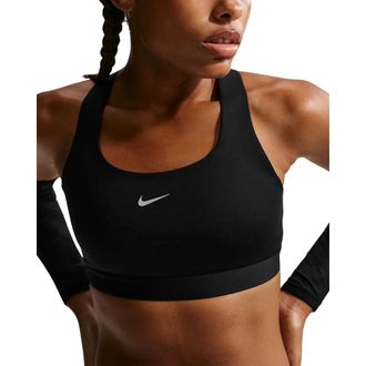 Nike Swift High-Support Licht Gevoerde Sportbeha - Dames - Sport - Zwart - Maat: M Nylon