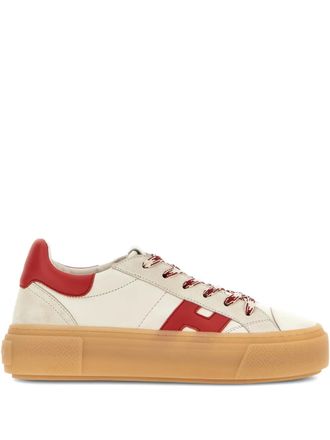 Hogan H705 h appliqu&eacute; platform sneakers - Neutrals