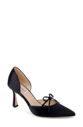 Badgley Mischka Olympic dOrsay Pump in Black Satin at Nordstrom, Size 5.5