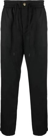 Versace Jeans Couture Zwarte Casual Broeken Polyester Viscose - Heren - Straight fit broeken - Zwart - M - Polyester - Broeken
