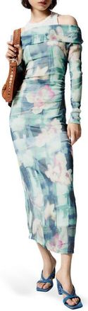 Desigual Floral Long Sleeve Dress & Tank Dress Set in Anthracite Gray at Nordstrom, Size X-Large