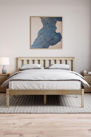 Home Discount Vida Designs Milan Single Double King Size Wooden Bed Low Foot Bedroom Furniture in Brown