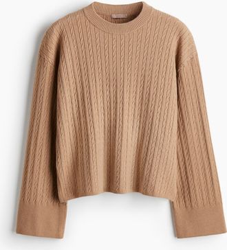 H&M Pullover mit Zopfmuster - Beige