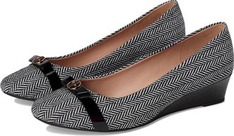 Cole Haan Malta Wedge 40 Mm High Womens Heels Herringbone Textured : 5 B - Medium, Leather