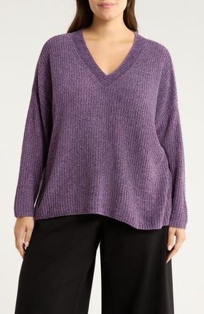 Eileen Fisher V-Neck Sweater in Mulled Grape at Nordstrom Rack, Size 1 X