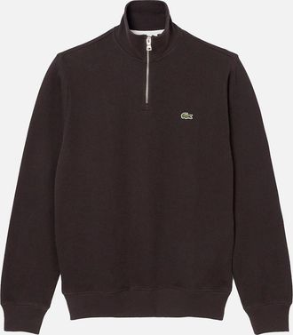 Lacoste Mens Lacoste SH1927 Quarter Zip Sweatshirt - Brown - Size: 40