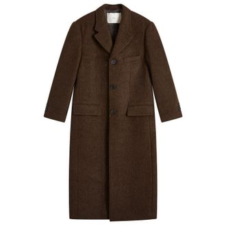Dunst Womens Unisex 2-Way 3 Wool Coat in Brown, Size Medium