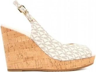 Michael Kors Rosie Signature Logo Wedge Sandal - Dames - Sleehakken - Beige - 40 EU - Schoenen