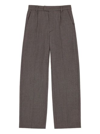 Maison Margiela pleated herringbone trousers - Grey