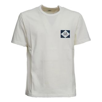 C.P. Company T-Shirts, male, White, Size: 2XL T-Shirts