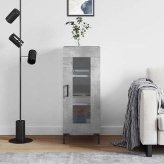 vidaXL Credenza Grigio Cemento 34,5x34x90 cm in Legno Multistrato - Vidaxl