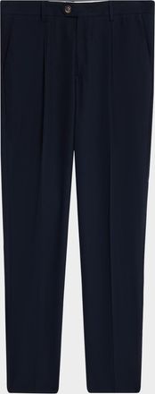 Brunello Cucinelli Mens Cotton Classic-Fit Pleated Pants