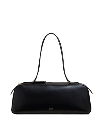Khaite Elongated Leather Shoulder Bag With Gold-Tone Zip Closure