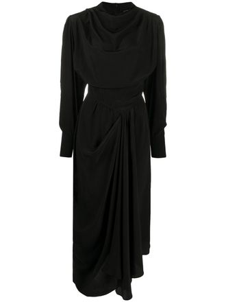 Isabel Marant Vestito midi drappeggiato - Nero