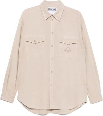 Moschino Tailored White Shirt With Structured Collar And Buttoned Cuffs