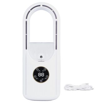 OEM Ventilador Sin Aspas, 6 Velocidades Ajustables, Dep&oacute;sito De Agua De 100 Ml, Silencioso, Usb, Con Funci&oacute;n De Nebulizaci&oacute;n Y Temporizador, Color Blanco