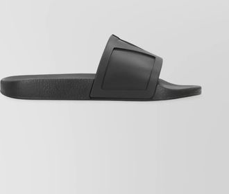 Valentino Garavani rubber slides with wide strap and flat sole