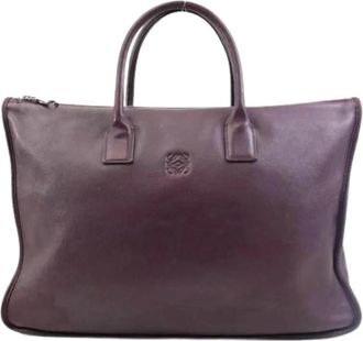 Loewe Pre-owned Tote Bag - Heren - Vintage Shopper - Rood - ONE Size - Leer - Vintage