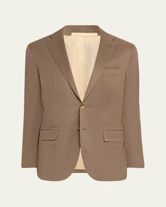 Kiton Mens Solid Wool Single-Breasted Sport Coat