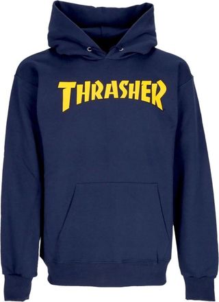Thrasher Logo Print Navy Hoodie - Heren - Hoodies - Blauw - S - Katoen - Hoodies & sweatvesten