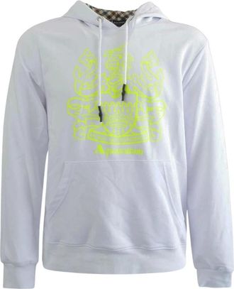Aquascutum London Hooded Sweatshirt - Heren - Hoodies - Wit - XL - Katoen - Hoodies & sweatvesten