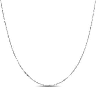 Amour 0.7mm Diamond-cut Cable Chain Necklace In 14K White Gold - 16 In
