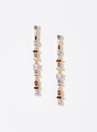 Simons Womens Romantic gemstone long earrings