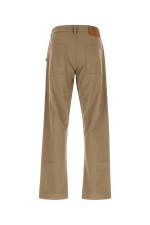 Burberry Mens Khaki Cotton Pant Finchbrown Exterior: Pantaloni Trousers