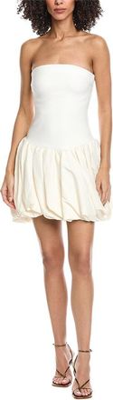 SIMKHAI Simkhai Pollie Bubble Hem Linen-Blend Mini Dress