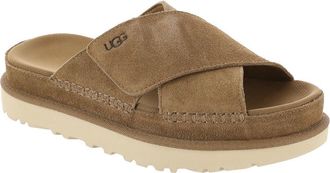 UGG Womens Goldenstar Cross Slide Sandal, Chestnut, 8 UK