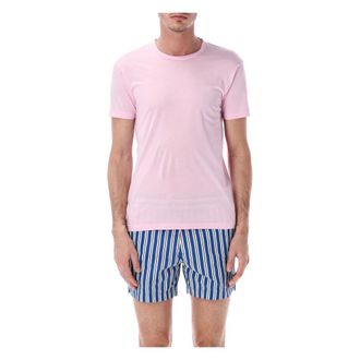 Tom Ford T-Shirts, male, Pink, Size: L Crew-neck T-Shirt