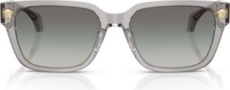 Versace 56mm Rectangular Sunglasses in Transparent Grey /Grey at Nordstrom