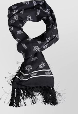 Dolce & Gabbana silk printed fringed scarf