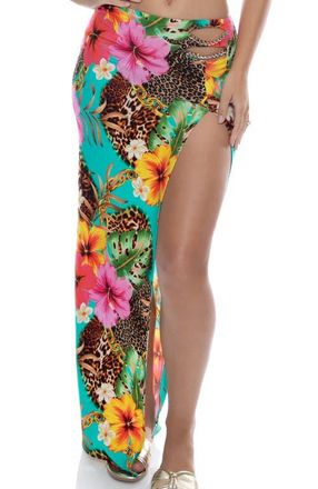 Luli Fama Chain Skirt in Floral at Nordstrom, Size X-Small