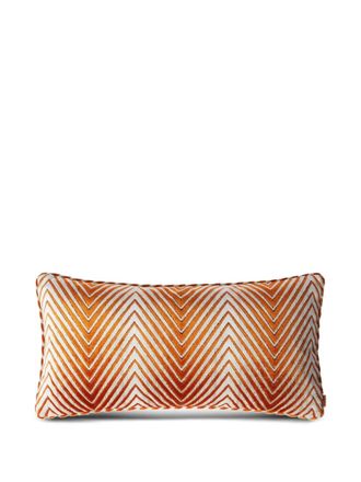 Missoni Home chevron velvet cushion (30cm x 60cm) - unisex - Goose Feather/Rayon/Polyester/Goose Down - One Size - Orange