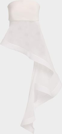 Reiss Rhianna Strapless High-Low Silk Top