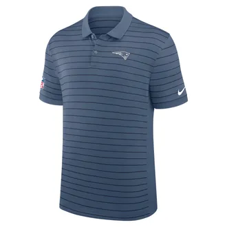 Nike New England Patriots Rivalries Collection Sideline Victory Striped Nike Mens Dri-FIT NFL Polo in Blue | 03BG0G9M8K-5U0
