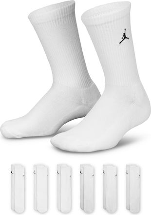 Nike Jordan Everyday Essentials Kids Crew Socks (6 Pairs) in White | BJ0583-001