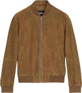 HUGO BOSS H-Muller Jacket - Heren - Bomber jackets - Beige - XL - Leer - Jassen