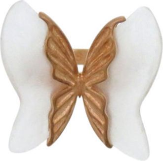 Dior Gold Clear Metal Band Ring (Pre-Owned)