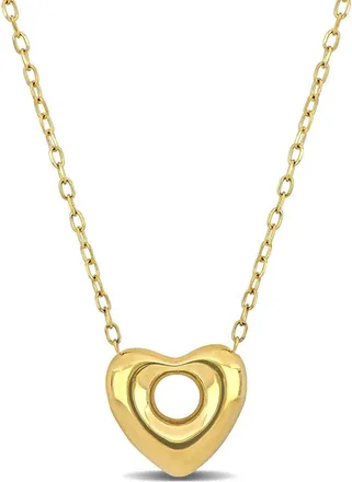 Delmar 10K Yellow Gold Puffy Open Heart Pendant Necklace at Nordstrom Rack
