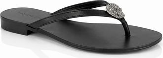 Philipp Plein Nappa Flip Flop Sandals Crystal Skull Women in Black at Nordstrom, Size 39