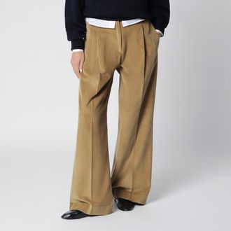 R&oacute;he Pantaloni Ted beige in velluto a coste