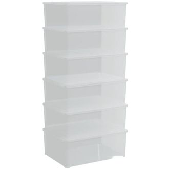vidaXL Cajas De Almacenaje Apilables 6 Uds Pl&aacute;stico 10 L Vidaxl