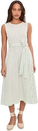 Barbour Inez Midi Dress Womens Dress Spearmint Stripe : 14, Cotton/Linen